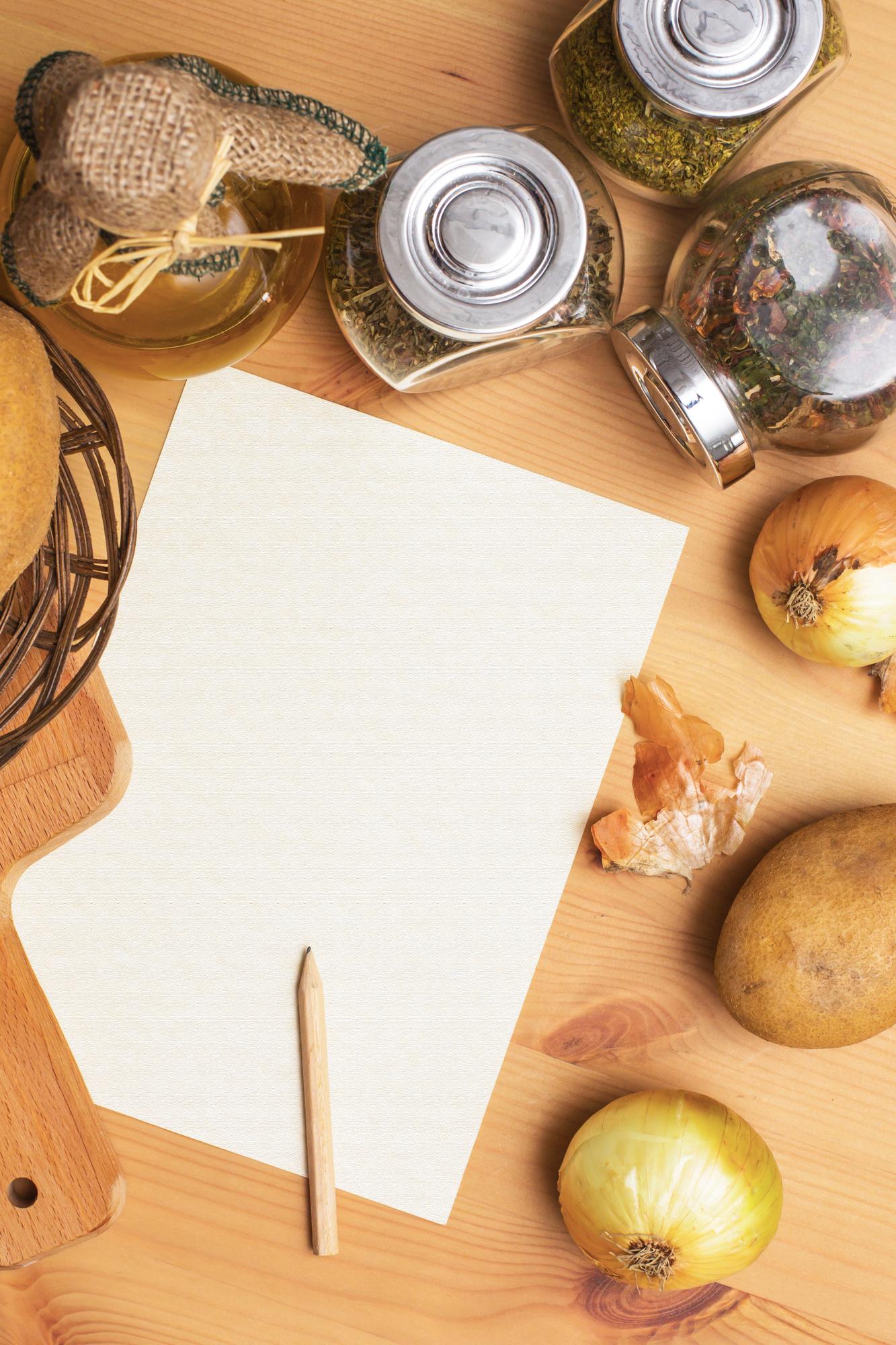 Sample tasting menu layout with notes